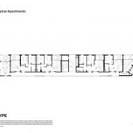 Third floor plan of Ferrars and York apartments by Hip V Hype and Six Degrees Architects