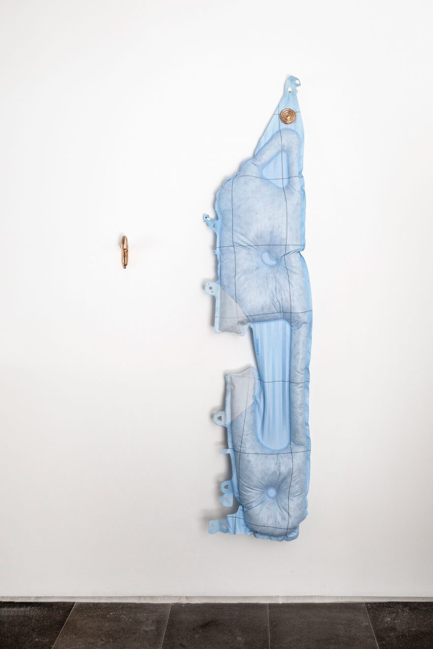 Sculpture by Frederik Molenschot made from recycled airbags