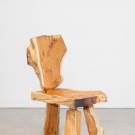 Yew wood chair at the Growth and Form exhibition at Gallery Fumi