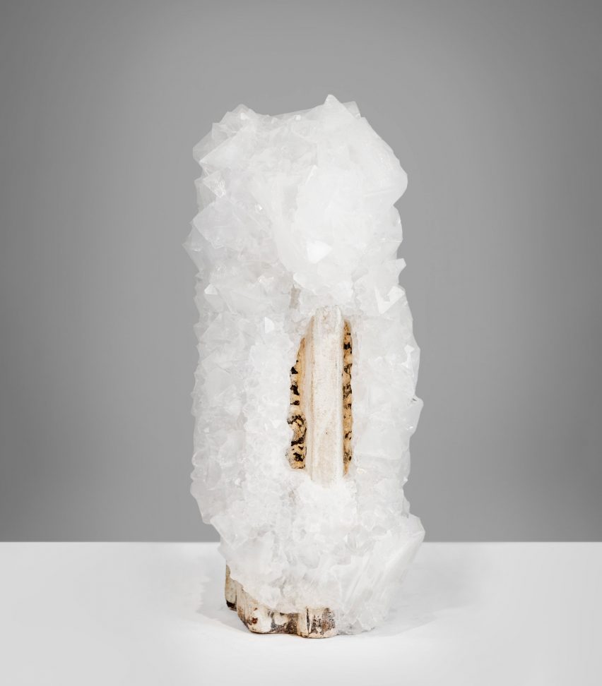 Crystal table lamp at the Growth and Form exhibition at Gallery Fumi