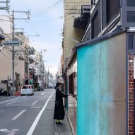 Blue oxidised copper kiosk by G Architects Studio