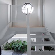 White staircase in a Sao Paulo home