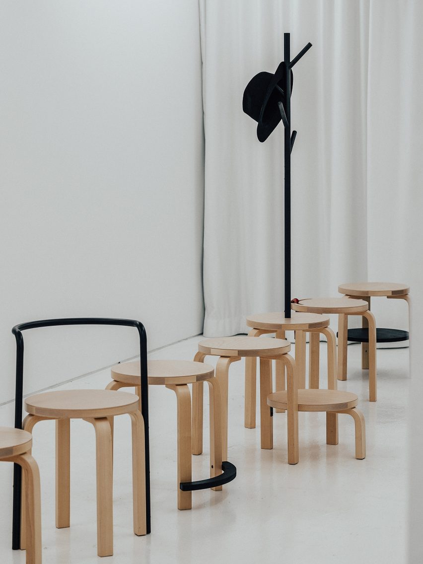 Round timber stools