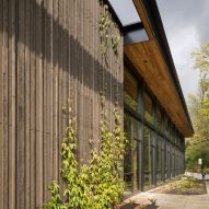 Timber exterior at the Oregon Episcopal School Athletic Center by Hacker Architects