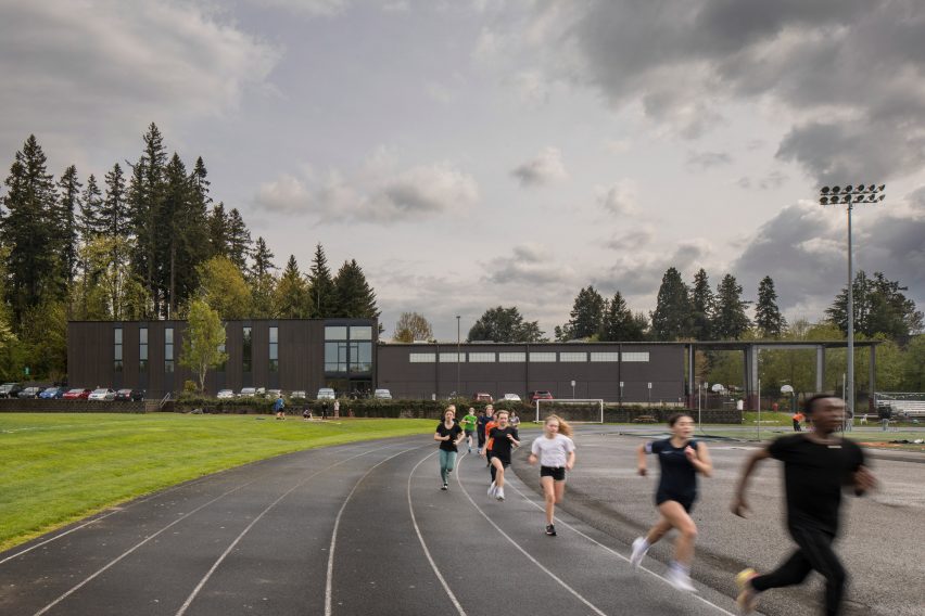 Outdoor running track at Oregon Episcopal School by Hacker Architects
