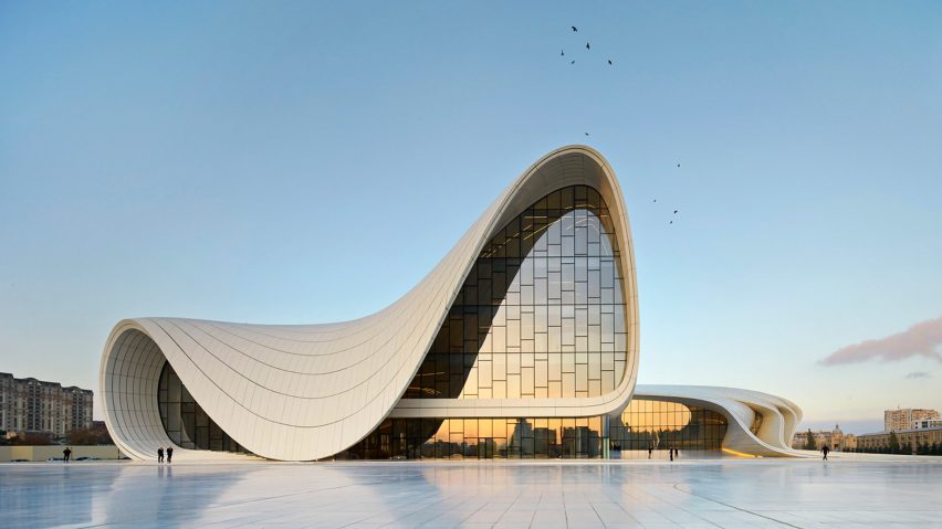 Exterior of Heydar Aliyev Centre, engineered by 2023 London Design Medal winner Hanif Kara