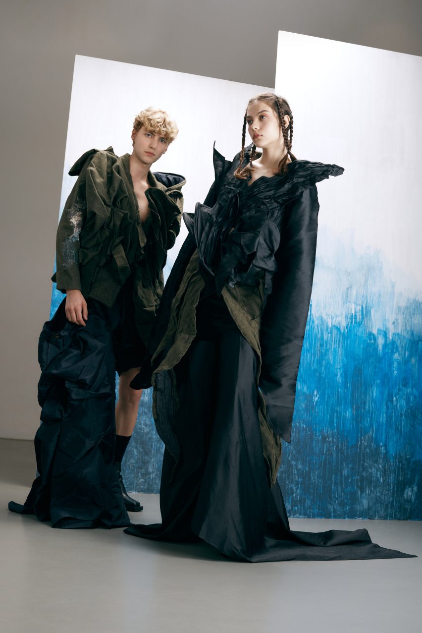 Photograph showing models wearing black garments