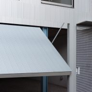 Corrugated aluminium garage door