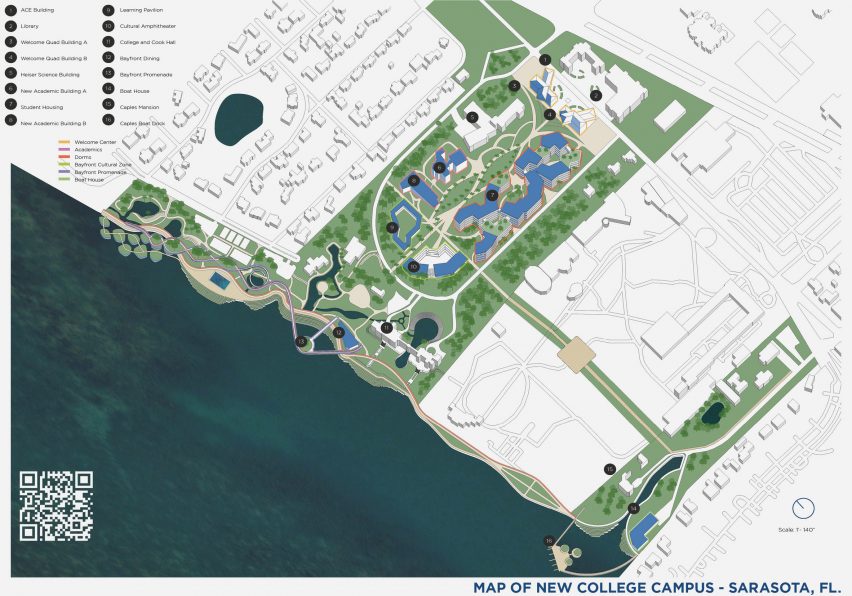 Site plan of seaside building complex