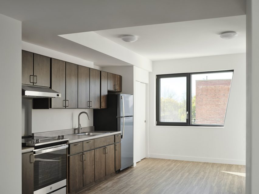 Basic apartment in social housing block on Long Island