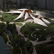 MAD designs bamboo leaf-roofs for Anji Culture and Art Center