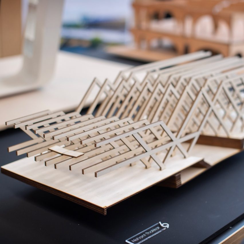 A photograph of an architectural model