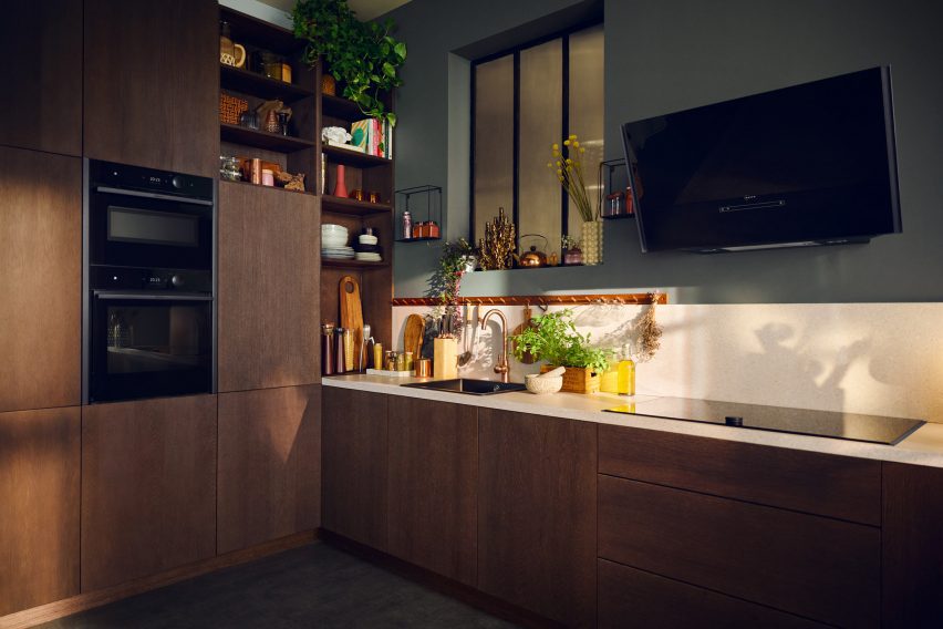 Neff's Slide&Hide oven in a contemporary kitchen interior