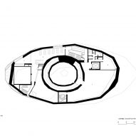 Second floor plan of the Space Crystals museum by Open Architecture