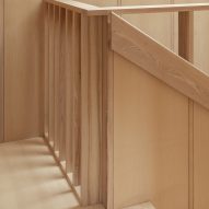 Wooden staircase and bannister
