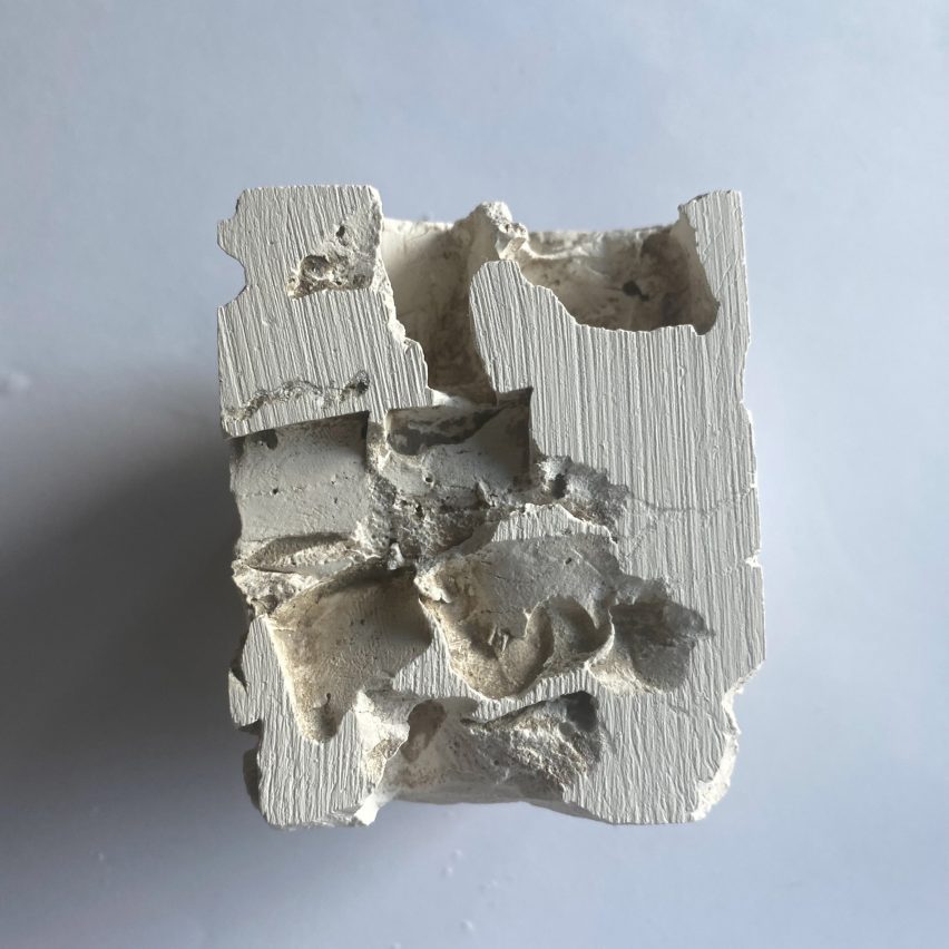 a photograph of an abstract shape made of plaster
