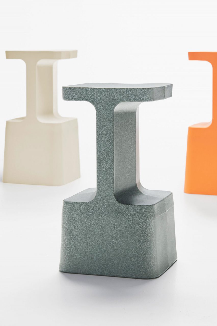 I-beam-shaped stool by Derlot