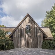 Wood-clad gable end of the extension at Villa VD by Britsom Philips
