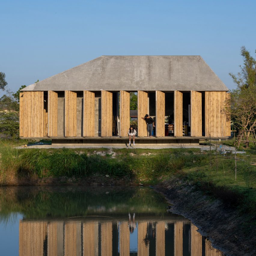 Bamboo artist's studio by a lake by 11.29 Studio