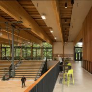 Hacker references nearby woods in revamp of athletic centre at Portland school
