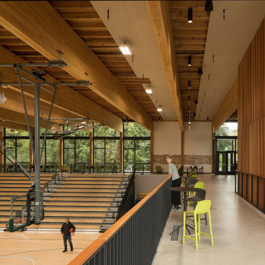 Timber athletic centre by Hacker Architects
