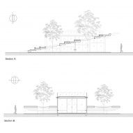 Sections of Pomelo Amphawa Cafe by Looklen Architects