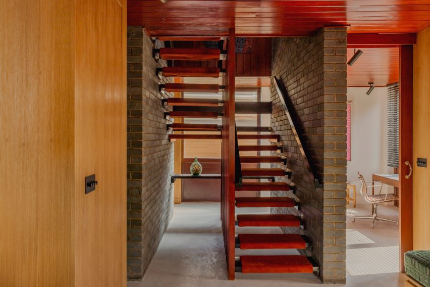 Brick and timber details within mid-century renovation