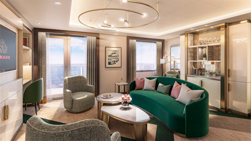 Interiors within cruise ship Queen Anne