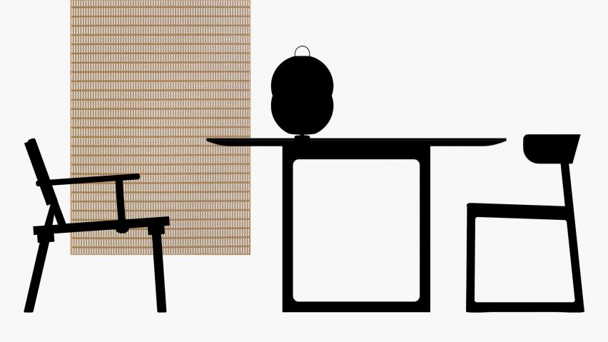 Graphic of chairs and table