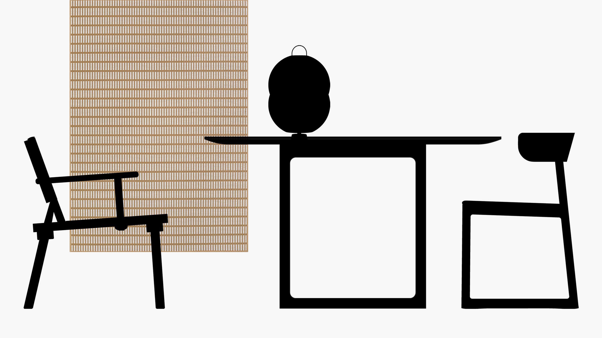 Graphic of chairs and table