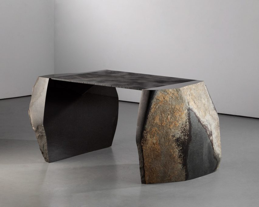 Plain Cuts Stone and Steel table 