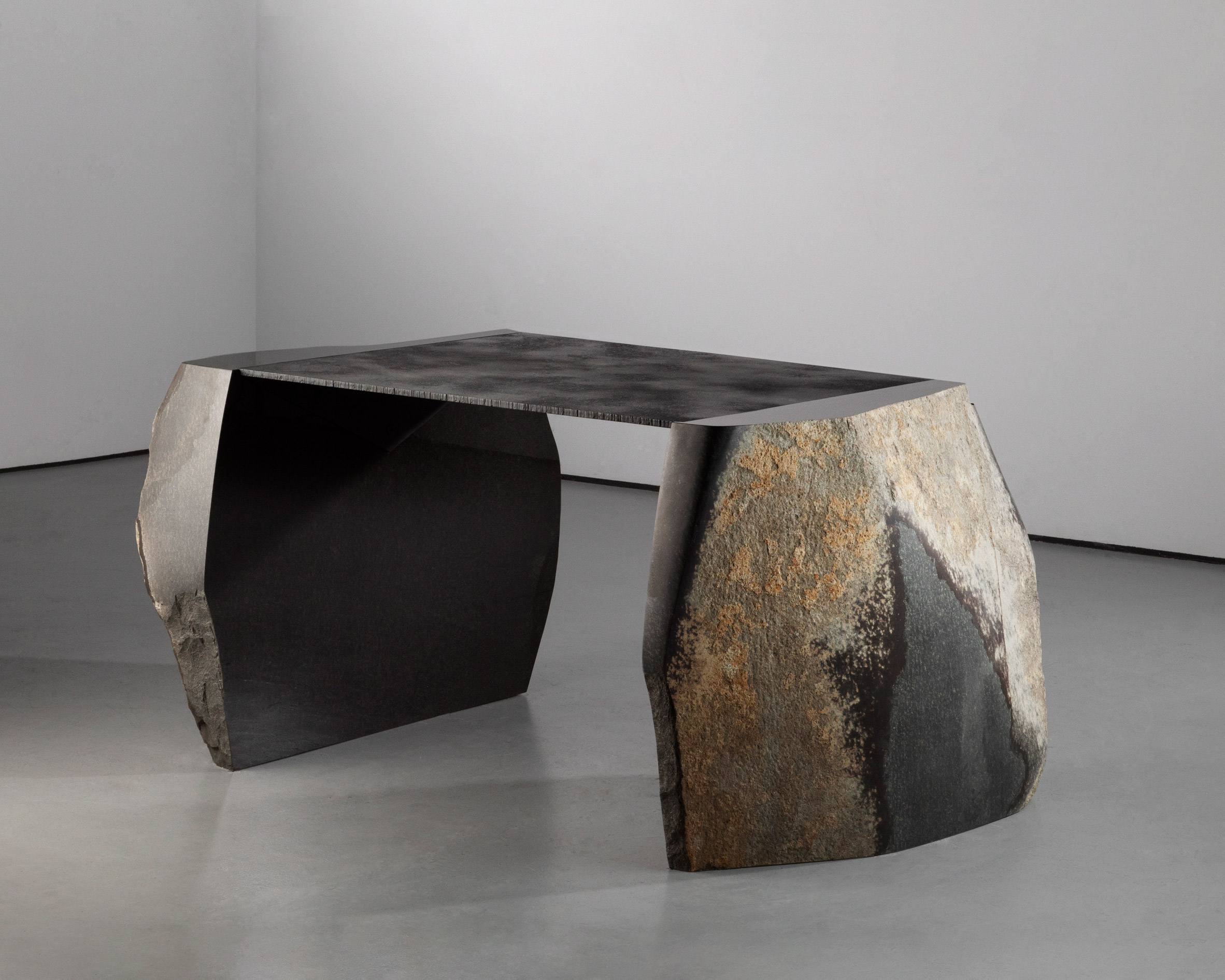 Plain Cuts Stone and Steel table 