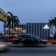 Oshinowo Studio wraps Adidas Lagos store in perforated aluminium sheets
