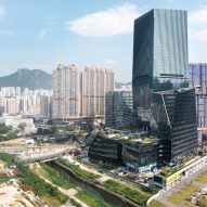 Snøhetta unveils chamfered skyscraper on site of former Hong Kong airport