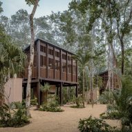 a wooden treehouse hotel in Mexico