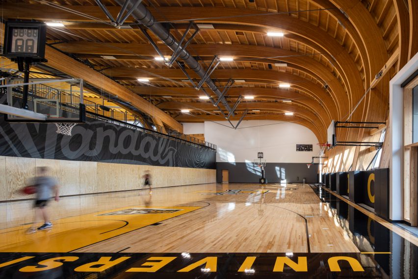 A basketball court in Idaho