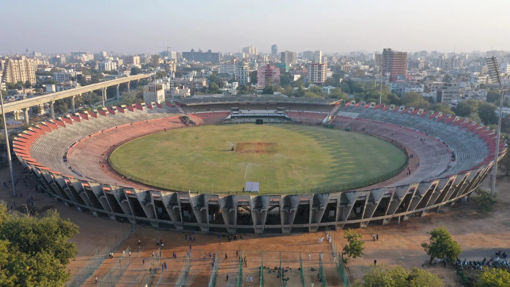 Sardar Vallabhbhai Patel Stadium in Ahmedabad from above