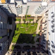 Aerial view of the courtyard at The Tannery by Coffey Architects