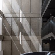 Stairwell with concrete panel walls