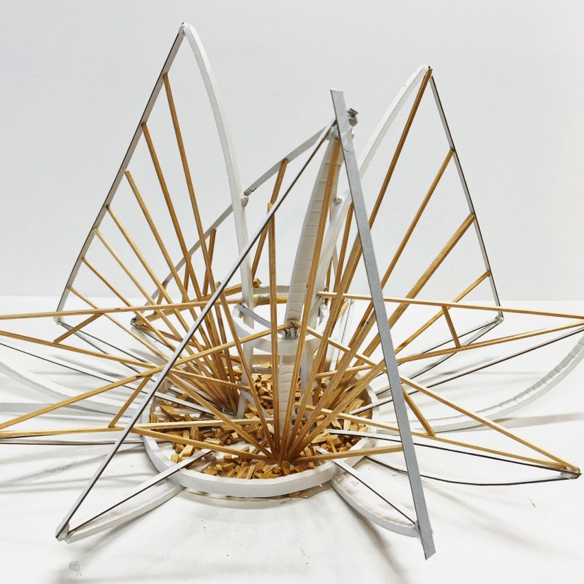 a student wooden architecture model