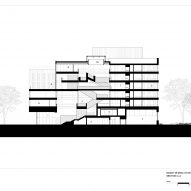 Section drawing of University of Warwick Faculty of Arts by Feilden Clegg Bradley Studios