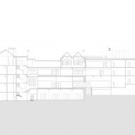 Section drawing of the Central Foundation Boys' School in London by Hawkins\Brown