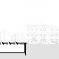 Section drawing of the Central Foundation Boys' School in London by Hawkins\Brown
