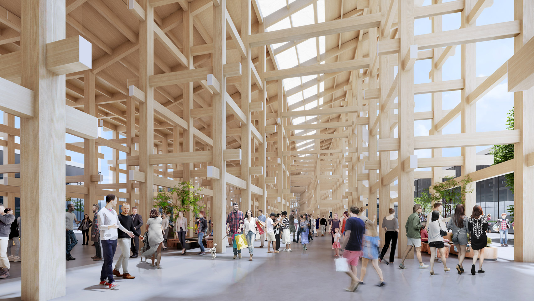 Interior visual of Expo 2025 Osaka masterplan by Sou Fujimoto