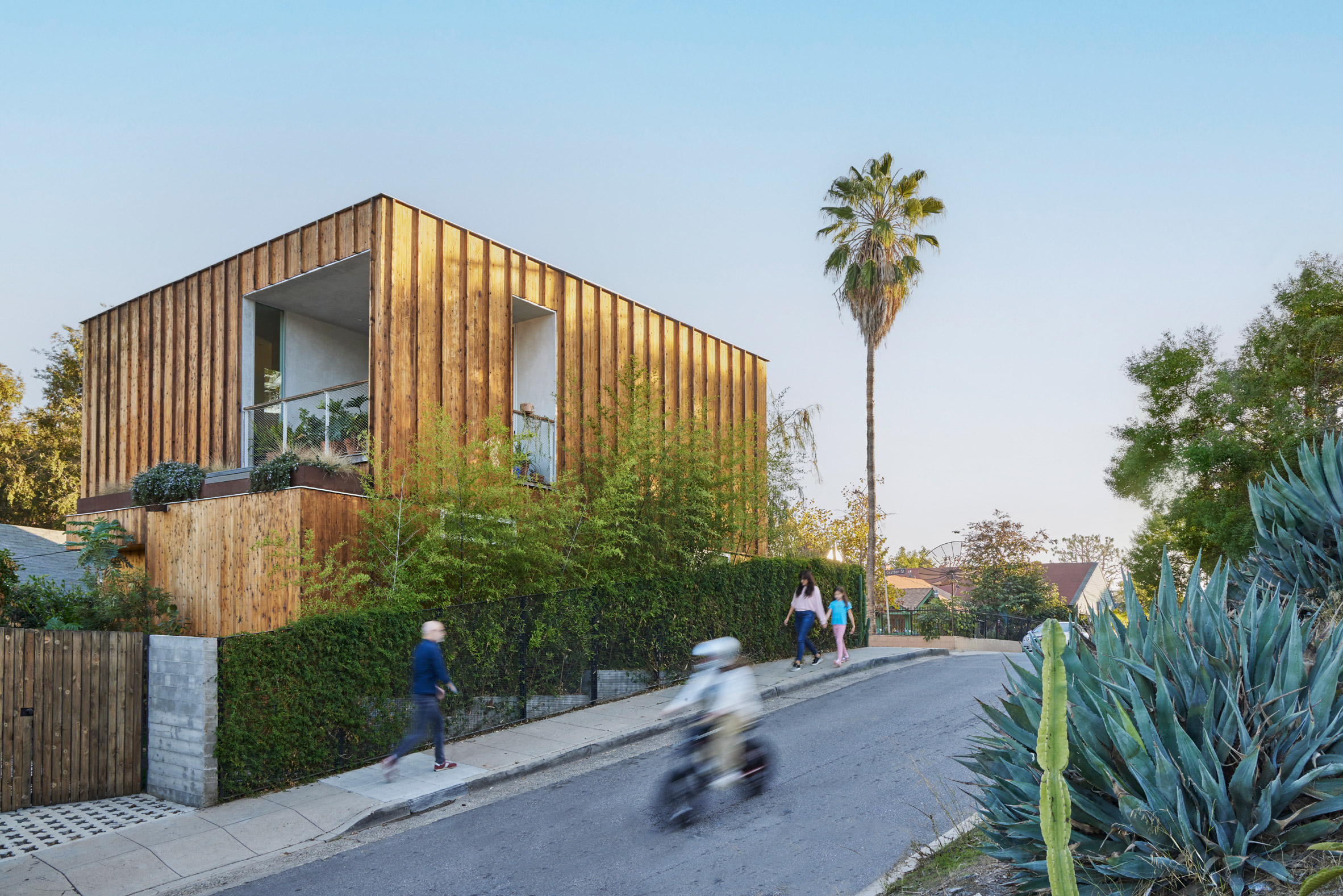 A wooden cube house in LA