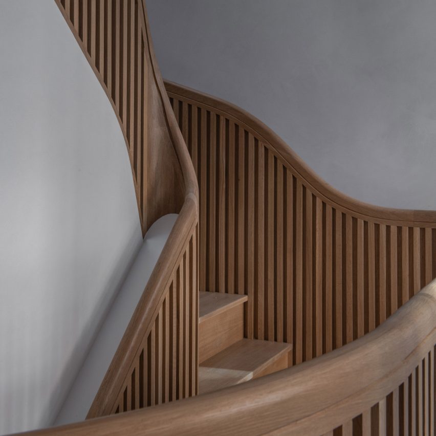Staircase inside Hairpin House by Figure and Studio J Jih