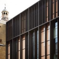 Black metal frame building with glazing in London
