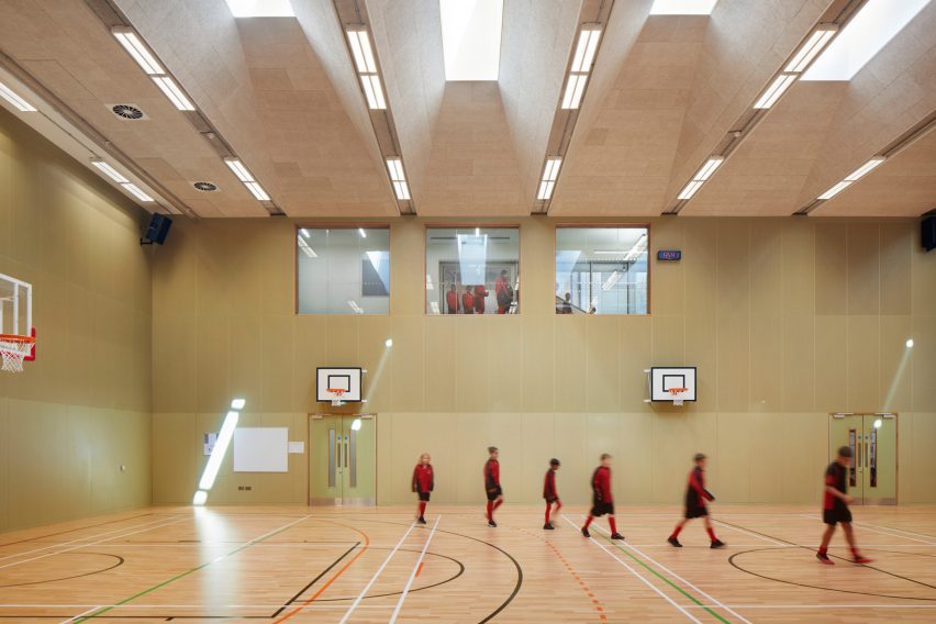 Sports hall in the Central Foundation Boys' School in London