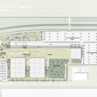 Roof plan of Henning Larsen mass-timber logistics centre
