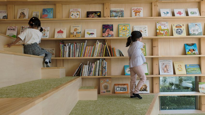 Stepped seating at the children's library by Yukawa Design Lab